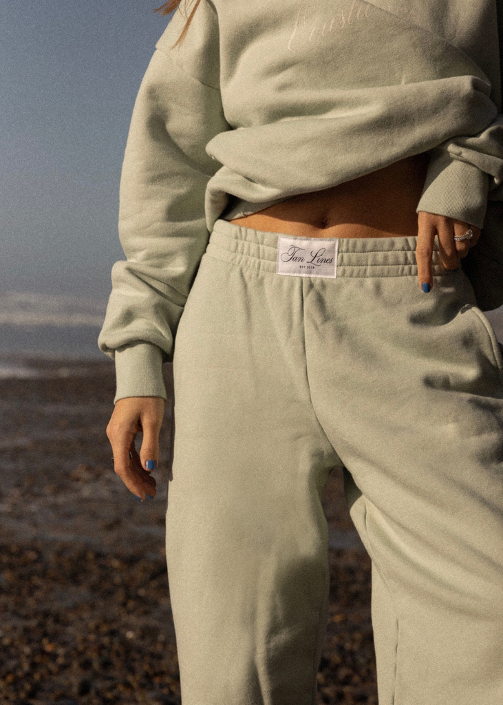BOXING SWEATPANT SAGE TAN LINES by Sivan Ayla