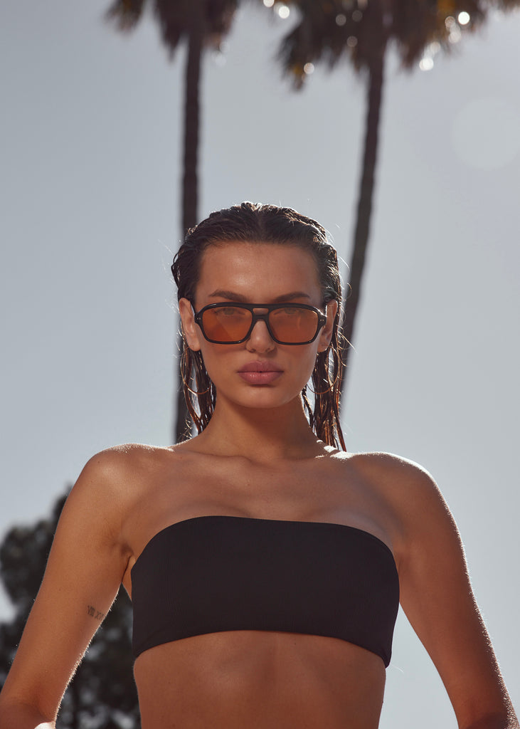 MONTAUK TOP - BLACK RIBBED